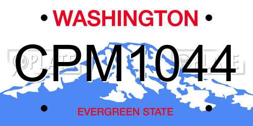 CPM1044 Washington License Plate