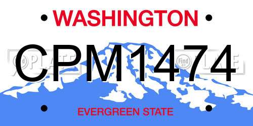 CPM1474 Washington License Plate