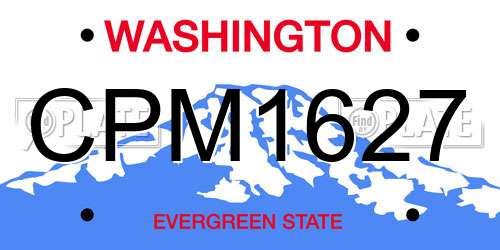 CPM1627 Washington License Plate