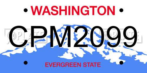 CPM2099 Washington License Plate