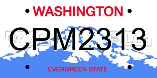 CPM2313 Washington License Plate