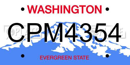 CPM4354 Washington License Plate