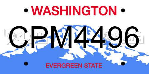 CPM4496 Washington License Plate