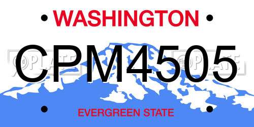 CPM4505 Washington License Plate