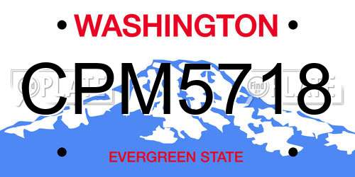 CPM5718 Washington License Plate