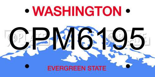 CPM6195 Washington License Plate