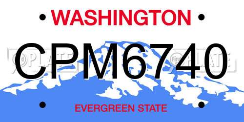 CPM6740 Washington License Plate