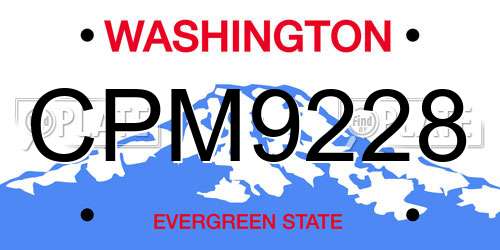 CPM9228 Washington License Plate