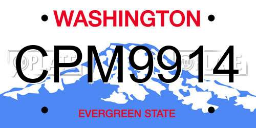 CPM9914 Washington License Plate