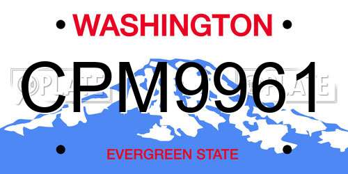CPM9961 Washington License Plate