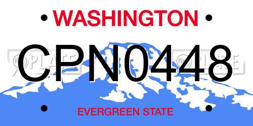 CPN0448 Washington License Plate