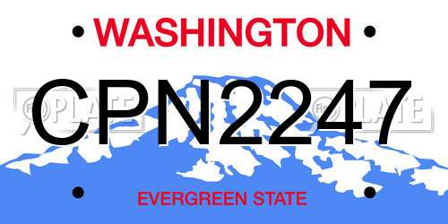 CPN2247 Washington License Plate