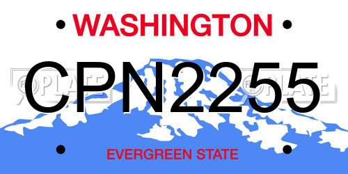 CPN2255 Washington License Plate