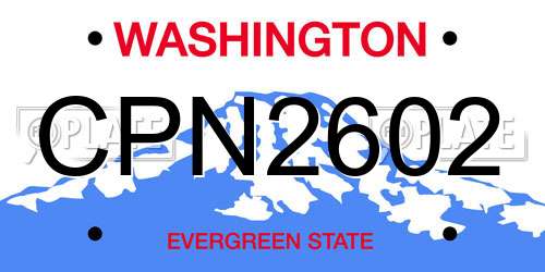 CPN2602 Washington License Plate