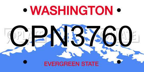 CPN3760 Washington License Plate