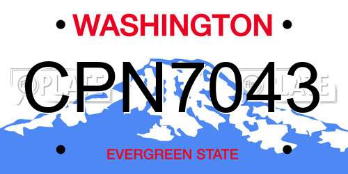 CPN7043 Washington License Plate