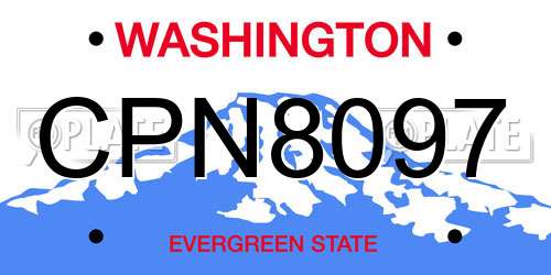CPN8097 Washington License Plate
