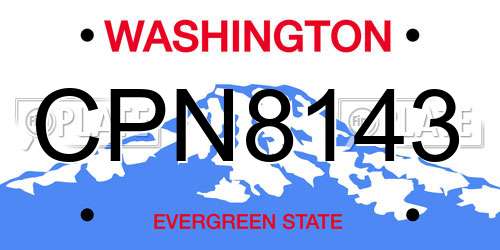 CPN8143 Washington License Plate