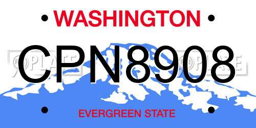 CPN8908 Washington License Plate