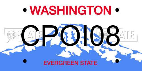 CPOI08 Washington License Plate