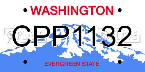CPP1132 Washington License Plate
