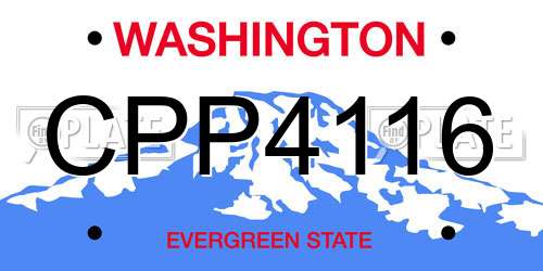 CPP4116 Washington License Plate
