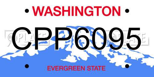 CPP6095 Washington License Plate
