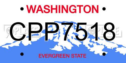 CPP7518 Washington License Plate