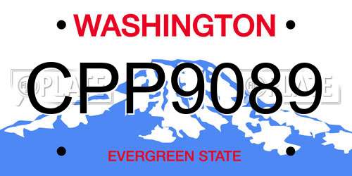 CPP9089 Washington License Plate