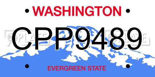 CPP9489 Washington License Plate