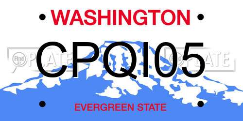 CPQI05 Washington License Plate
