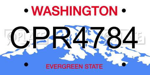CPR4784 Washington License Plate