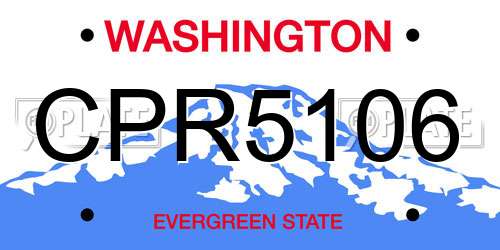 CPR5106 Washington License Plate