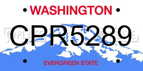 CPR5289 Washington License Plate