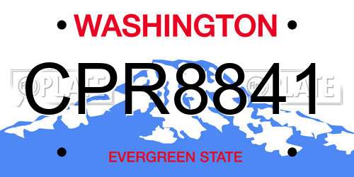 CPR8841 Washington License Plate