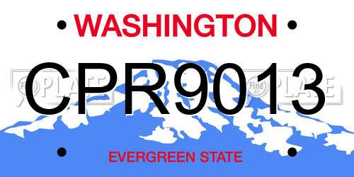 CPR9013 Washington License Plate