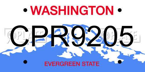 CPR9205 Washington License Plate