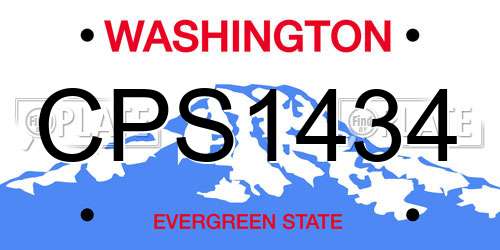 CPS1434 Washington License Plate