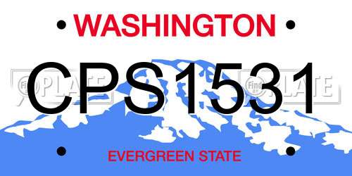 CPS1531 Washington License Plate