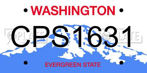 CPS1631 Washington License Plate