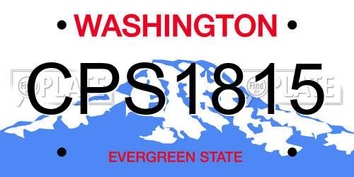 CPS1815 Washington License Plate