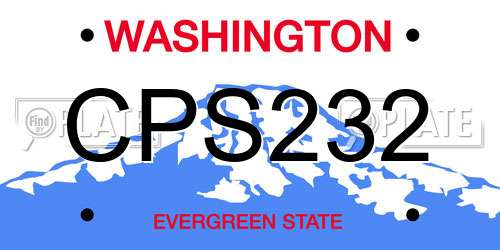 CPS232 Washington License Plate