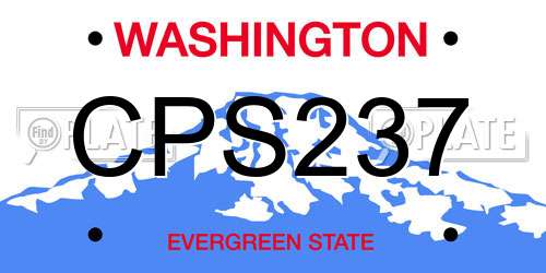 CPS237 Washington License Plate