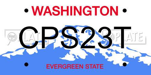 CPS23T Washington License Plate