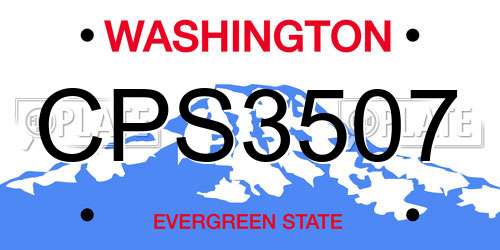 CPS3507 Washington License Plate