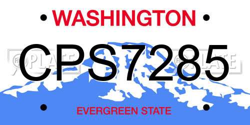 CPS7285 Washington License Plate