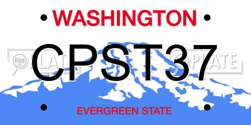 CPST37 Washington License Plate