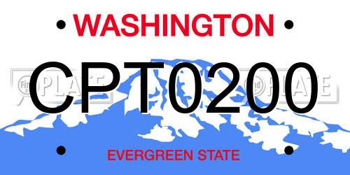 CPT0200 Washington License Plate
