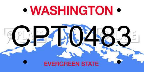 CPT0483 Washington License Plate