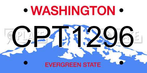 CPT1296 Washington License Plate